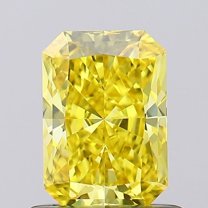 Lab-Grown Radiant Diamond - 0.7 Carats, Fancy Vivid Yellow Color, VS1 Clarity - Certified by IGI - Report Number: LG620491722