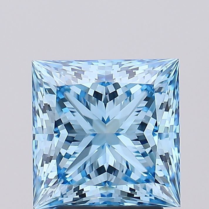 Lab-Grown Princess Diamond - 3.04 Carats, Fancy Vivid Blue Color, VVS1 Clarity - Certified by IGI - Report Number: LG606335519
