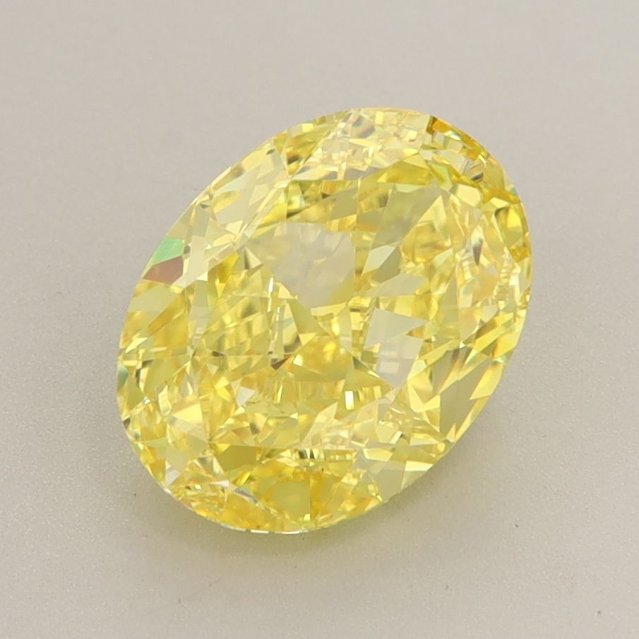 Lab-Grown Oval Diamond - 2.5 Carats, Fancy Vivid Yellow Color, VVS1 Clarity - Certified by IGI - Report Number: LG635479968