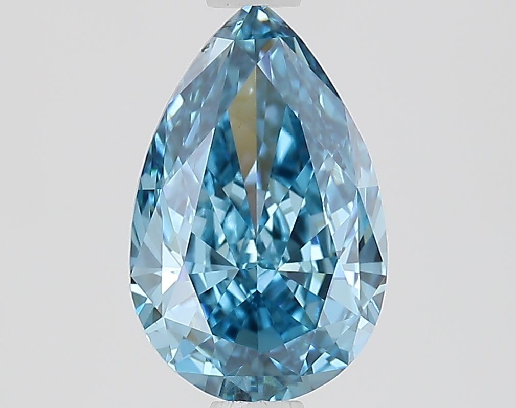 Lab-Grown Pear Diamond - 1.52 Carats, Fancy Vivid Blue Color, VVS2 Clarity - Certified by IGI - Report Number: LG681516156