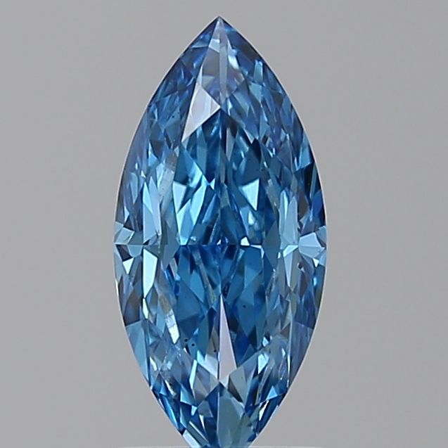 Lab-Grown Marquise Diamond - 1.28 Carats, Fancy Vivid Blue Color, VS2 Clarity - Certified by IGI - Report Number: LG625498056