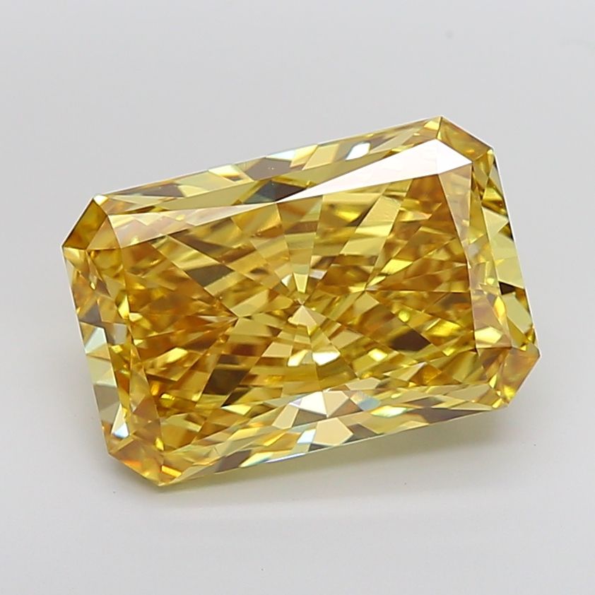 Lab-Grown Radiant Diamond - 8.41 Carats, Fancy Vivid Yellow Color, VS1 Clarity - Certified by IGI - Report Number: LG652419713