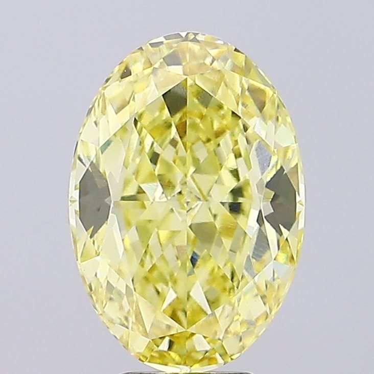 Lab-Grown Oval Diamond - 7.1 Carats, Fancy Vivid Yellow Color, VVS2 Clarity - Certified by IGI - Report Number: LG659437767