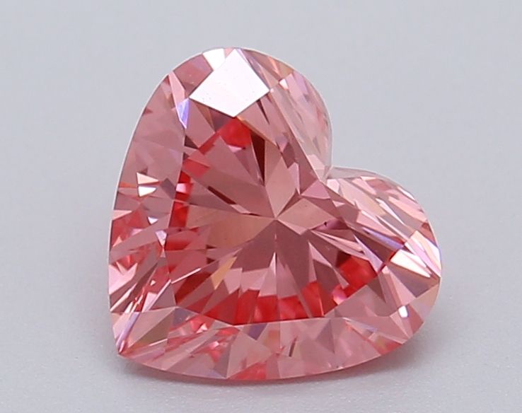 Lab-Grown Heart Diamond - 1.06 Carats, Fancy Vivid Pink Color, VS2 Clarity - Certified by IGI - Report Number: LG615367019