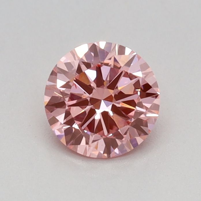 Lab-Grown Round Diamond - 0.4 Carats, Fancy Vivid Pink Color, VS1 Clarity - Certified by IGI - Report Number: LG670438726