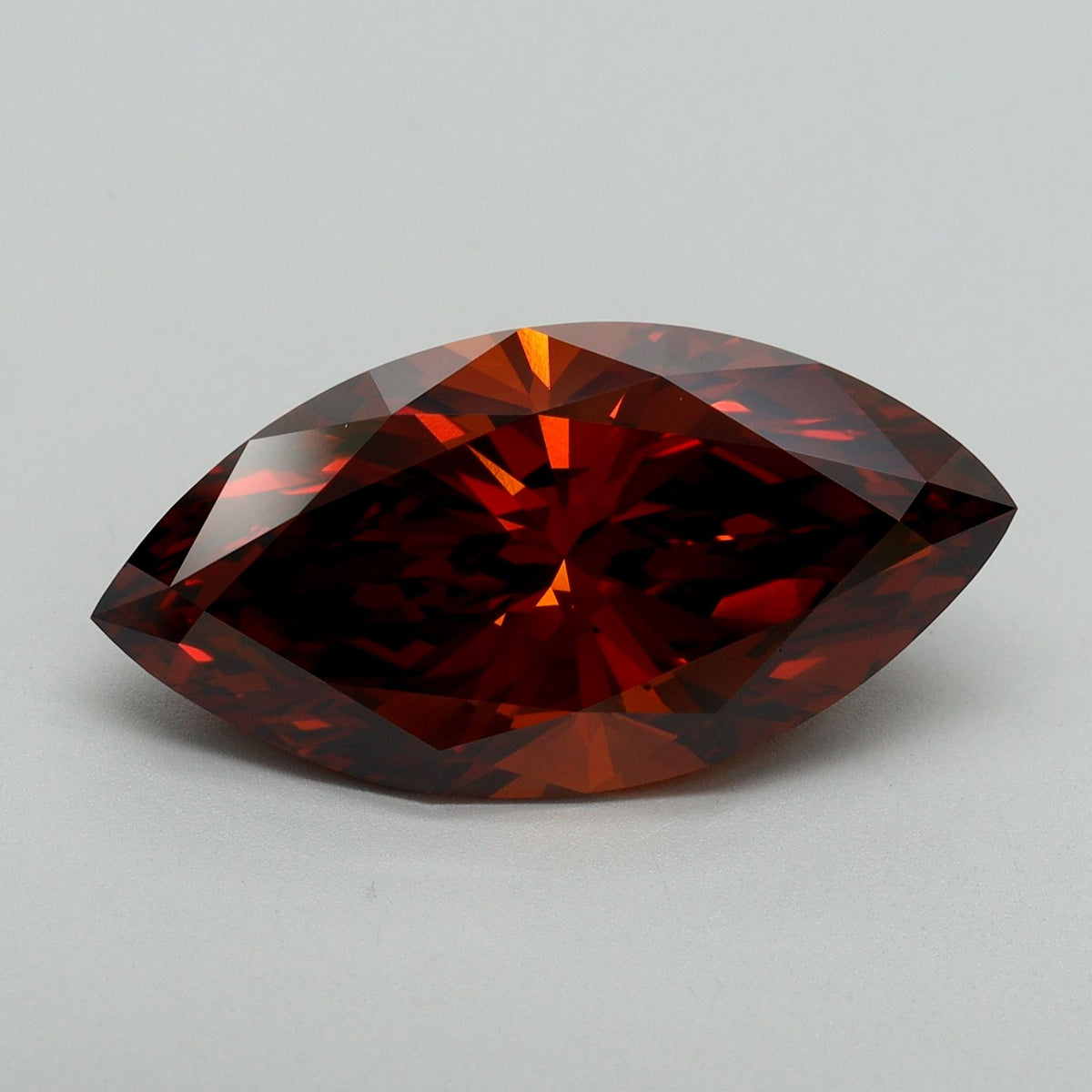Lab-Grown Marquise Diamond - 6.03 Carats, Fancy Deep Orange Color, VS1 Clarity - Certified by IGI - Report Number: LG650407885
