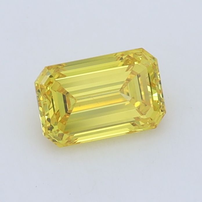 Lab-Grown Emerald Diamond - 0.73 Carats, Fancy Intense Yellow Color, SI1 Clarity - Certified by IGI - Report Number: LG547270124