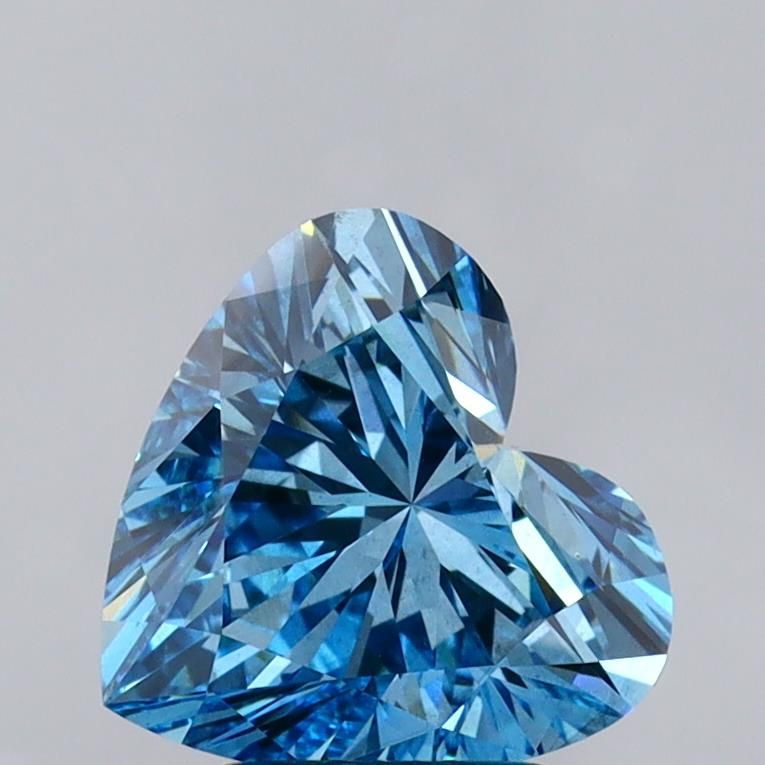 Lab-Grown Heart Diamond - 2.51 Carats, Fancy Vivid Blue Color, VS2 Clarity - Certified by IGI - Report Number: LG607326384