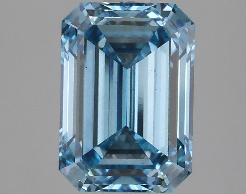 Lab-Grown Emerald Diamond - 2.53 Carats, Fancy Vivid Blue Color, VS2 Clarity - Certified by IGI - Report Number: LG626420605