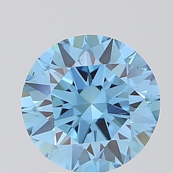 Lab-Grown Round Diamond - 1.98 Carats, Fancy Vivid Blue Color, VS2 Clarity - Certified by IGI - Report Number: LG669470956
