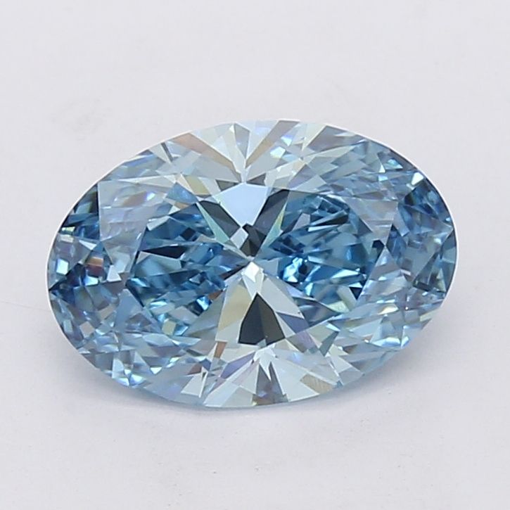 Lab-Grown Oval Diamond - 2.5 Carats, Fancy Vivid Blue Color, VS1 Clarity - Certified by IGI - Report Number: LG660484030