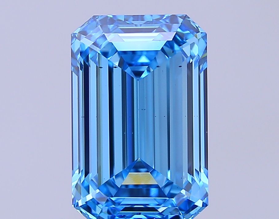 Lab-Grown Emerald Diamond - 5.1 Carats, Fancy Vivid Blue Color, VS2 Clarity - Certified by IGI - Report Number: LG687529167