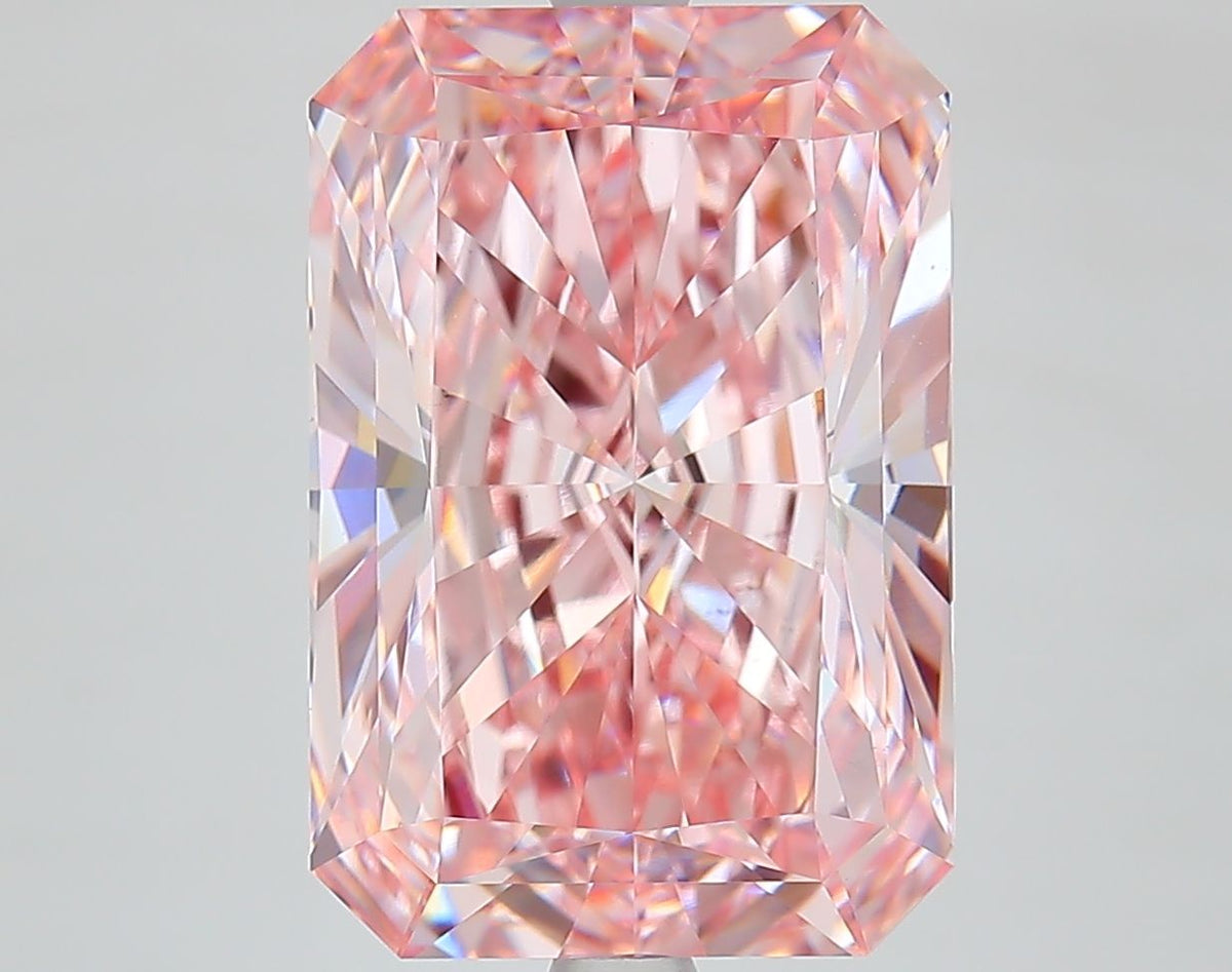 Lab-Grown Radiant Diamond - 7.59 Carats, Fancy Intense Pink Color, VS1 Clarity - Certified by IGI - Report Number: LG623448366