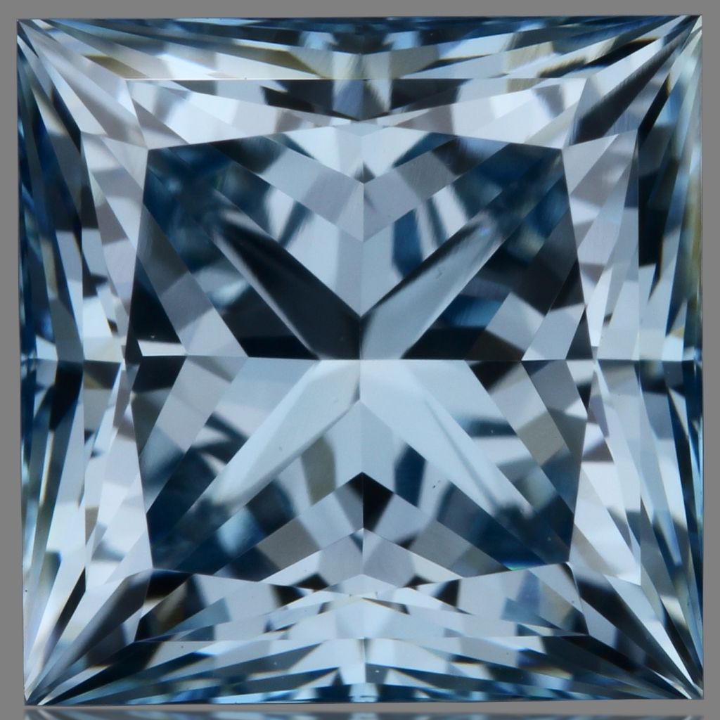 Lab-Grown Princess Diamond - 1.57 Carats, Fancy Vivid Blue Color, VVS2 Clarity - Certified by IGI - Report Number: LG645478186