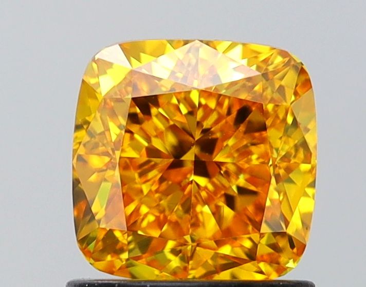 Lab-Grown Cushion Diamond - 1.34 Carats, Fancy Vivid Yellow Color, VVS2 Clarity - Certified by IGI - Report Number: LG649497861
