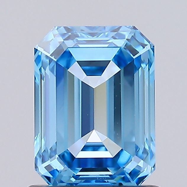 Lab-Grown Emerald Diamond - 1.08 Carats, Fancy Vivid Blue Color, VS1 Clarity - Certified by IGI - Report Number: LG674511579