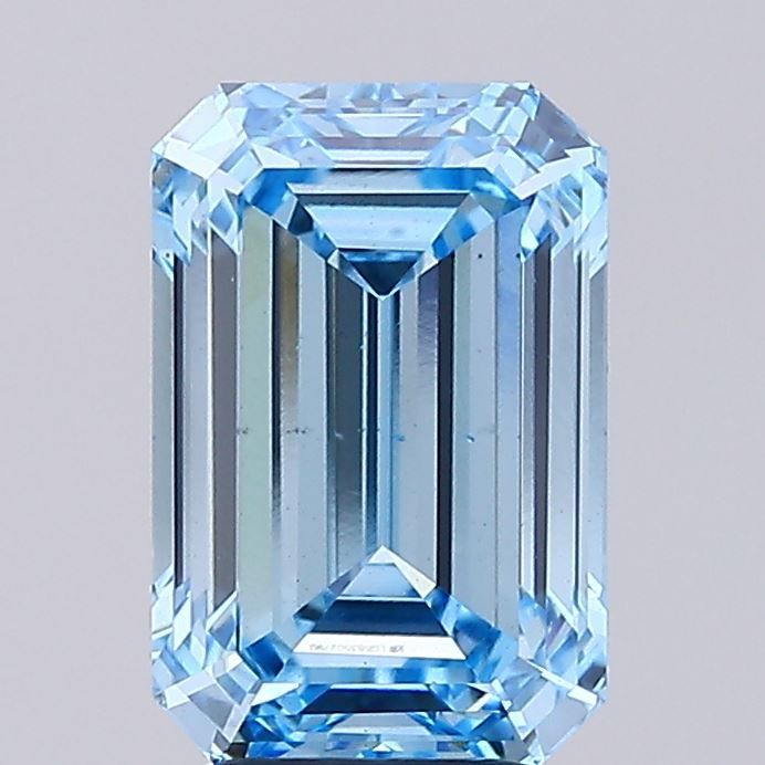 Lab-Grown Emerald Diamond - 4.01 Carats, Fancy Vivid Blue Color, VS2 Clarity - Certified by IGI - Report Number: LG683502790