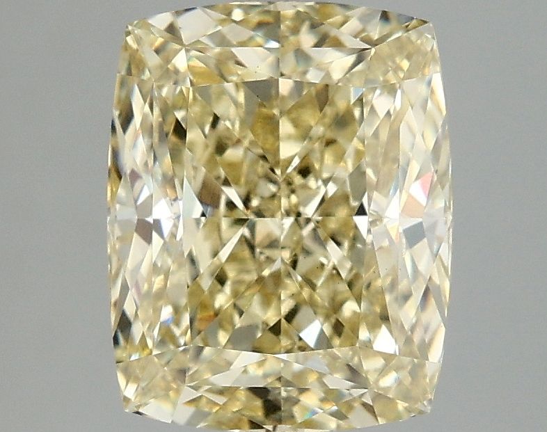 Lab-Grown Cushion Diamond - 3.08 Carats, Fancy Intense Yellow Color, VS2 Clarity - Certified by IGI - Report Number: LG677549906