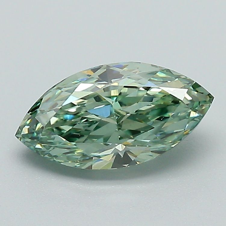 Lab-Grown Marquise Diamond - 1.15 Carats, Fancy Vivid Green Color, VS1 Clarity - Certified by IGI - Report Number: LG636490220