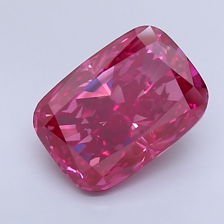 Lab-Grown Cushion Diamond - 5.15 Carats, Fancy Vivid Pink Color, VS2 Clarity - Certified by IGI - Report Number: LG648466441