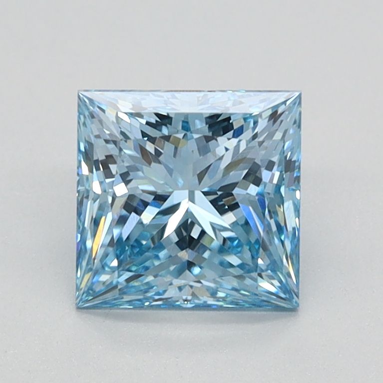 Lab-Grown Princess Diamond - 1.1 Carats, Fancy Vivid Blue Color, VVS2 Clarity - Certified by IGI - Report Number: LG620424104