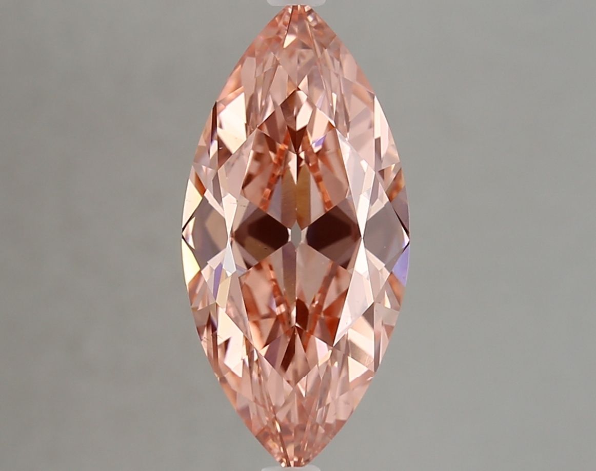 Lab-Grown Marquise Diamond - 3.02 Carats, Fancy Vivid Pink Color, VS2 Clarity - Certified by IGI - Report Number: LG689535991