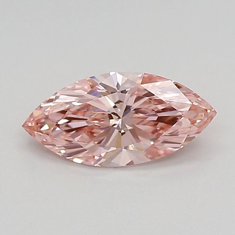 Lab-Grown Marquise Diamond - 0.57 Carats, Fancy Vivid Pink Color, VVS2 Clarity - Certified by IGI - Report Number: LG683527339