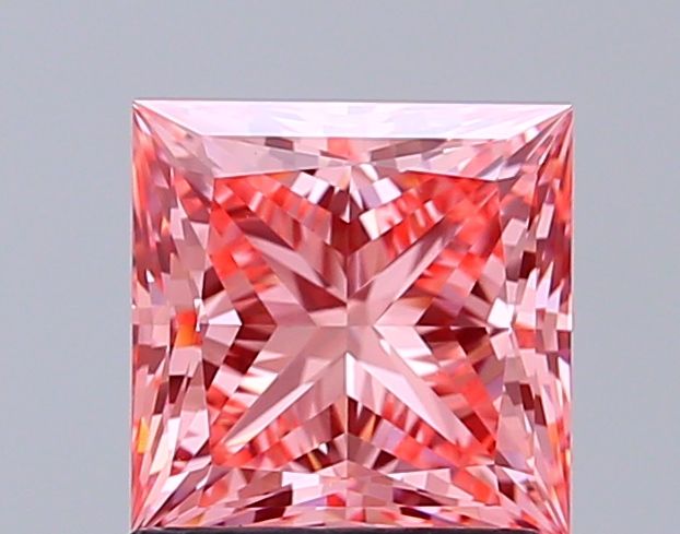 Lab-Grown Princess Diamond - 1.54 Carats, Fancy Vivid Pink Color, VS1 Clarity - Certified by IGI - Report Number: LG692582318