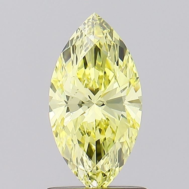 Lab-Grown Marquise Diamond - 1.02 Carats, Fancy Intense Yellow Color, VS2 Clarity - Certified by IGI - Report Number: LG547271329