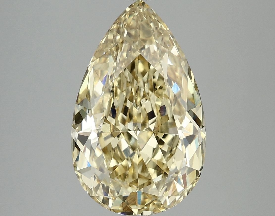 Lab-Grown Pear Diamond - 4.01 Carats, Fancy Vivid Yellow Color, VS1 Clarity - Certified by IGI - Report Number: LG691579366