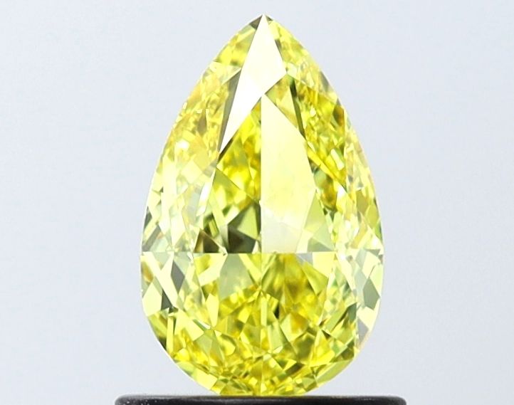 Lab-Grown Pear Diamond - 0.93 Carats, Fancy Vivid Yellow Color, VS1 Clarity - Certified by IGI - Report Number: LG646485501