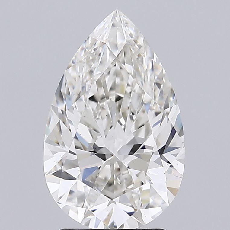 Lab-Grown Pear Diamond - 2.55 Carats, Fancy Vivid Blue Color, VS1 Clarity - Certified by IGI - Report Number: LG642477805