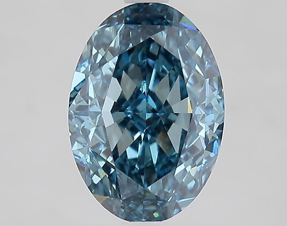 Lab-Grown Oval Diamond - 2.54 Carats, Fancy Vivid Blue Color, VS1 Clarity - Certified by IGI - Report Number: LG662471751