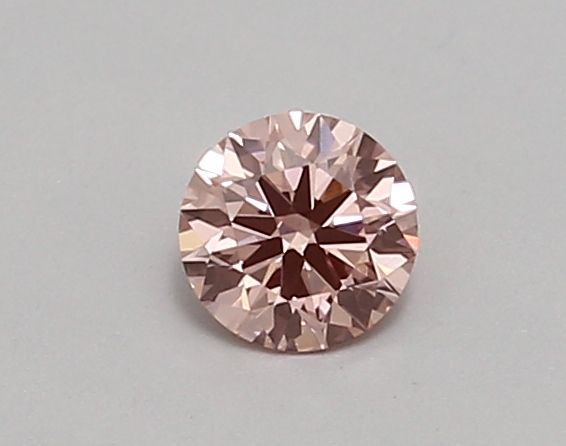 Lab-Grown Round Diamond - 0.39 Carats, Fancy Vivid Pink Color, VVS2 Clarity - Certified by IGI - Report Number: LG689536899