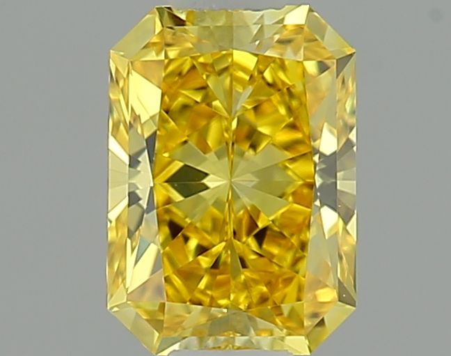 Lab-Grown Radiant Diamond - 0.52 Carats, Fancy Vivid Yellow Color, VVS1 Clarity - Certified by IGI - Report Number: LG635427869