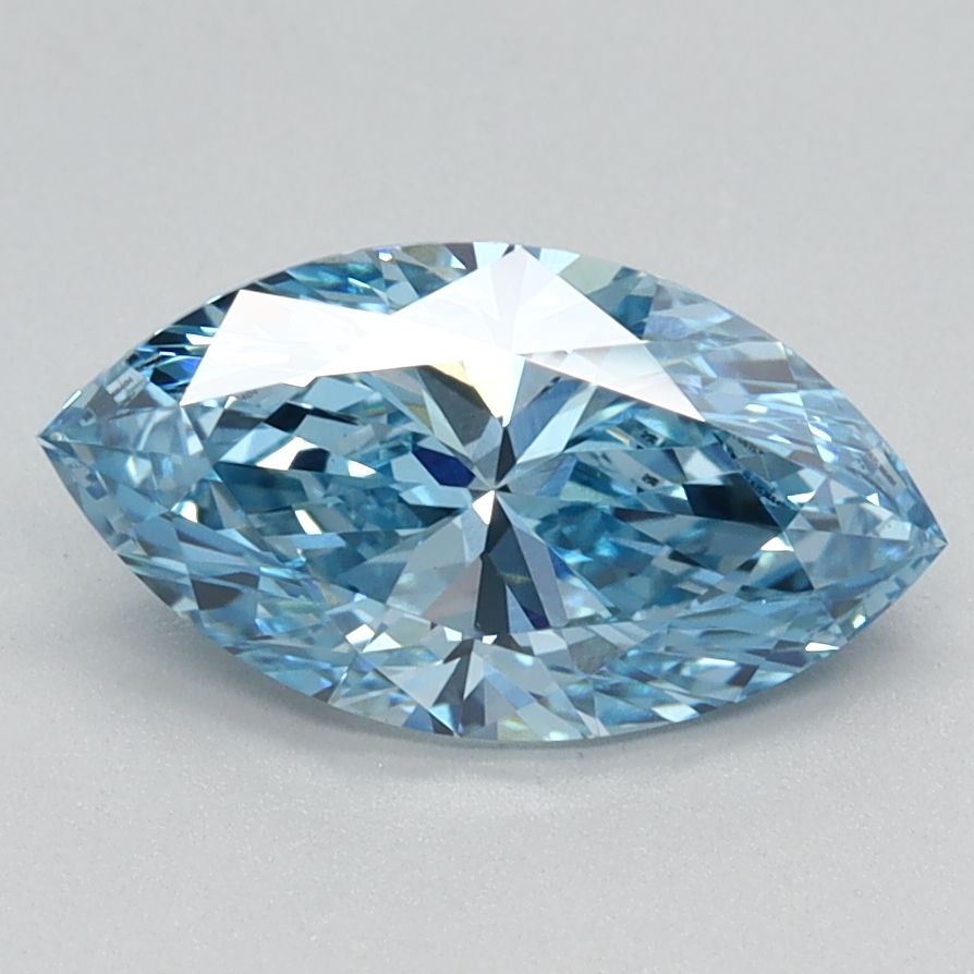 Lab-Grown Marquise Diamond - 1.17 Carats, Fancy Vivid Blue Color, VVS2 Clarity - Certified by IGI - Report Number: LG615366404