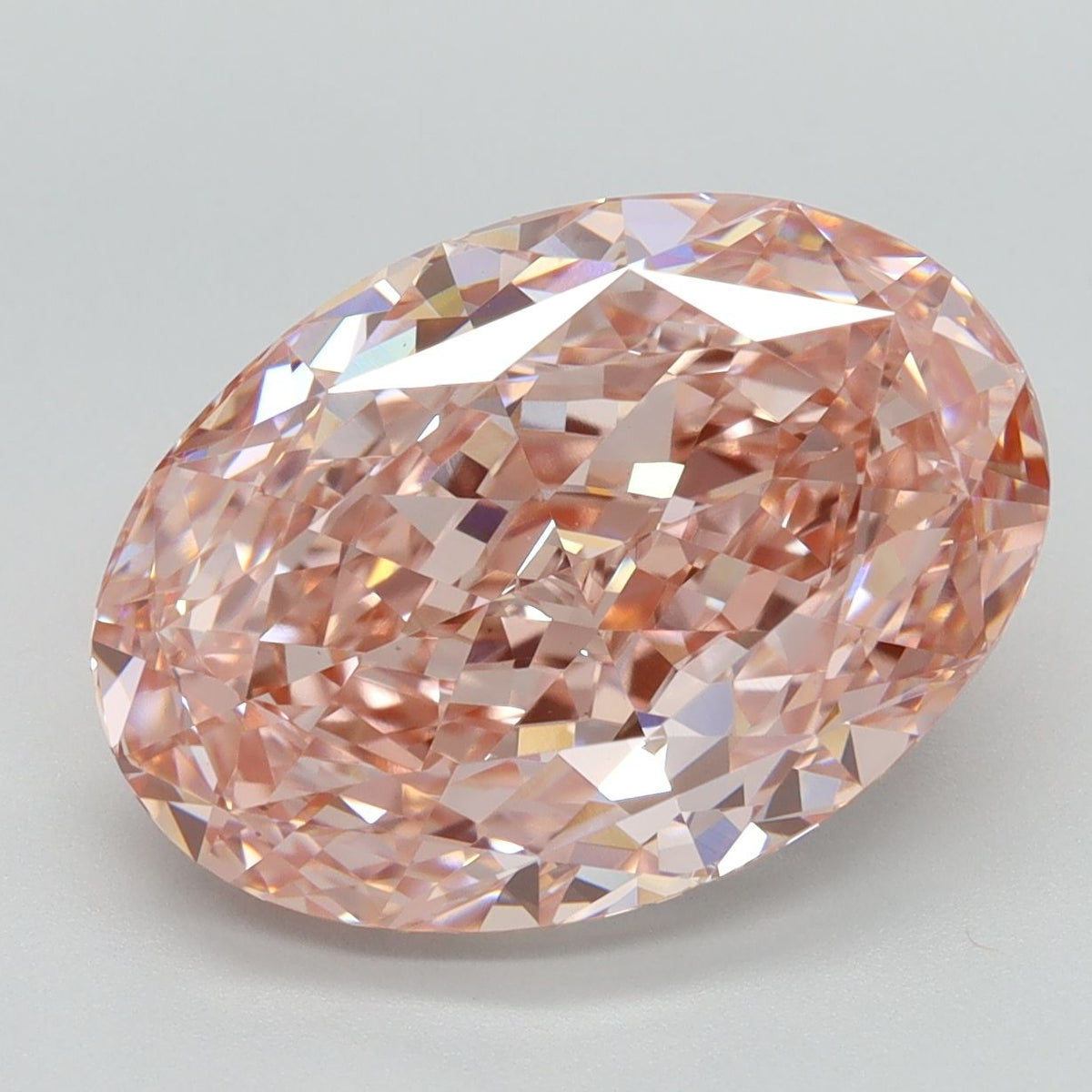 Lab-Grown Oval Diamond - 7.12 Carats, Fancy Vivid Pink Color, VS1 Clarity - Certified by IGI - Report Number: LG624438957