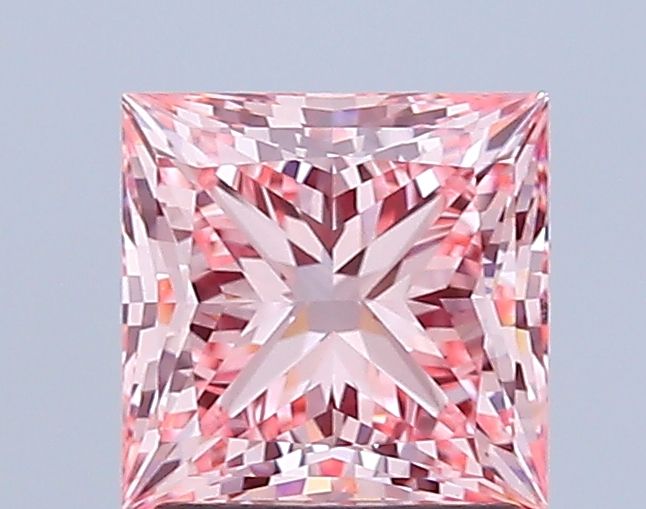Lab-Grown Princess Diamond - 2.0 Carats, Fancy Vivid Pink Color, VVS2 Clarity - Certified by IGI - Report Number: LG684508780