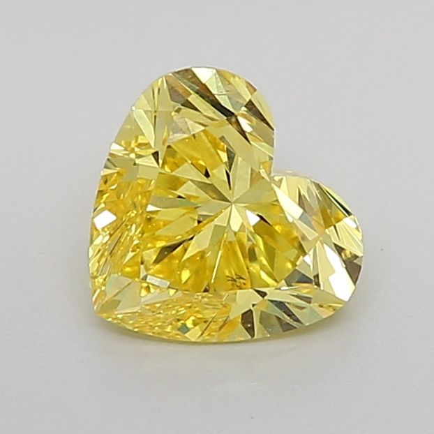 Lab-Grown Heart Diamond - 1.08 Carats, Fancy Vivid Yellow Color, VS1 Clarity - Certified by IGI - Report Number: LG625419697