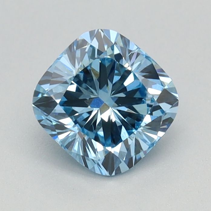 Lab-Grown Cushion Diamond - 0.77 Carats, Fancy Intense Blue Color, VS2 Clarity - Certified by IGI - Report Number: LG626424799