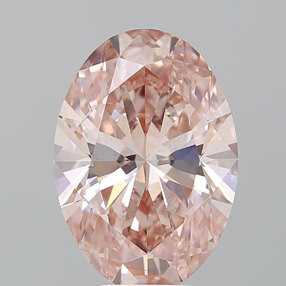 Lab-Grown Oval Diamond - 6.16 Carats, Fancy Vivid Pink Color, VS2 Clarity - Certified by IGI - Report Number: LG643428227