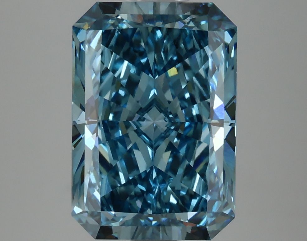 Lab-Grown Radiant Diamond - 3.99 Carats, Fancy Vivid Blue Color, VS1 Clarity - Certified by IGI - Report Number: LG633424066