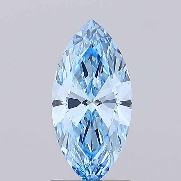 Lab-Grown Marquise Diamond - 1.02 Carats, Fancy Vivid Blue Color, VS1 Clarity - Certified by IGI - Report Number: LG654432620