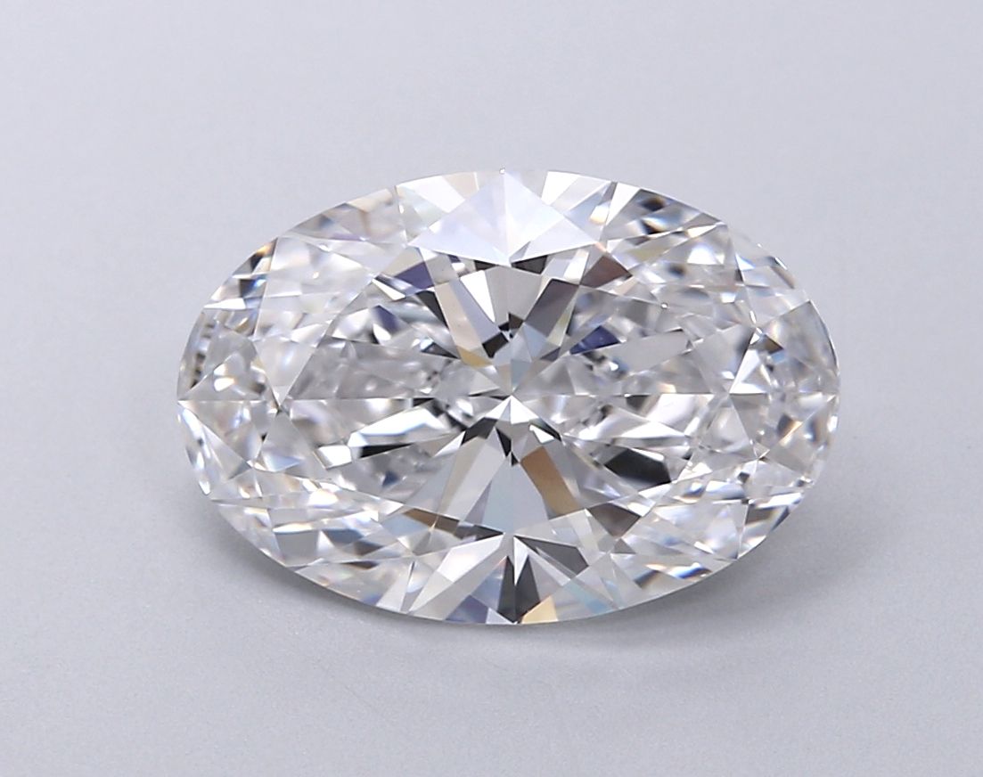 Lab-Grown Oval Diamond - 2.5 Carats, D Color, VVS2 Clarity - Certified by IGI - Report Number: LG710554273