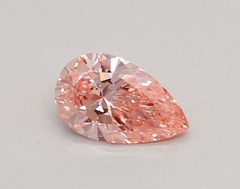 Lab-Grown Pear Diamond - 0.52 Carats, Fancy Vivid Pink Color, VS1 Clarity - Certified by IGI - Report Number: LG607316238