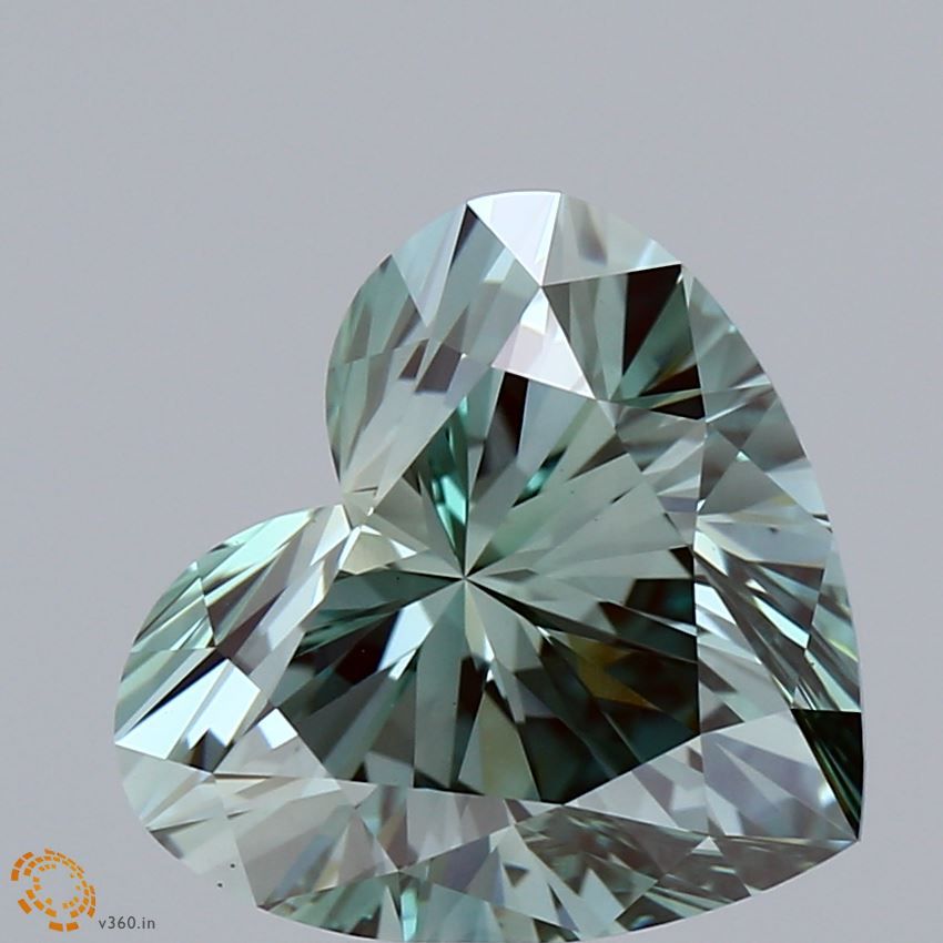 Lab-Grown Heart Diamond - 4.07 Carats, Fancy Intense Green Color, VS1 Clarity - Certified by IGI - Report Number: LG615350388