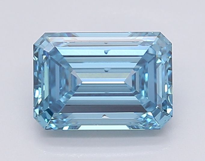Lab-Grown Emerald Diamond - 1.46 Carats, Fancy Vivid Blue Color, VS2 Clarity - Certified by IGI - Report Number: LG595381279