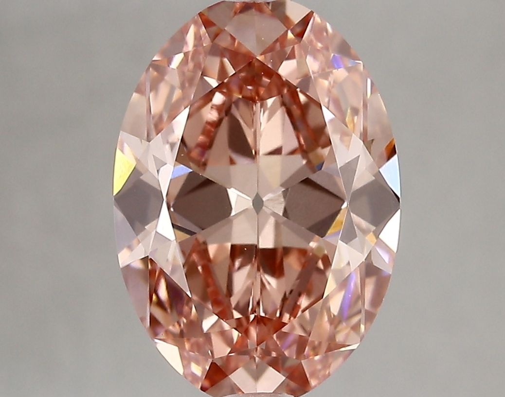 Lab-Grown Oval Diamond - 3.45 Carats, Fancy Vivid Pink Color, VVS2 Clarity - Certified by IGI - Report Number: LG669450241