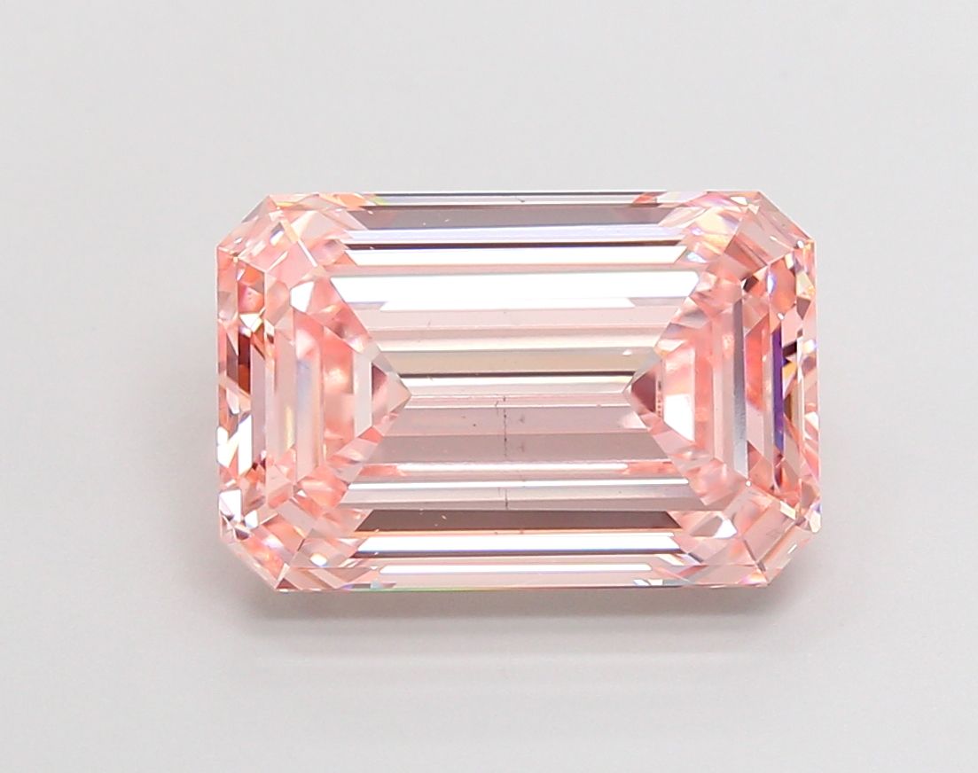 Lab-Grown Emerald Diamond - 6.01 Carats, Fancy Intense Pink Color, VS2 Clarity - Certified by IGI - Report Number: LG668458092