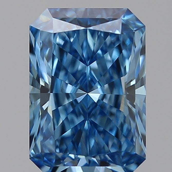 Lab-Grown Radiant Diamond - 1.53 Carats, Fancy Vivid Blue Color, VS1 Clarity - Certified by IGI - Report Number: LG619452211
